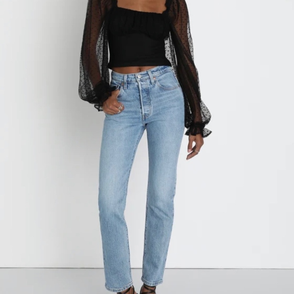 Topshop Dotted Mesh Black Top Size 12 - Picture 2 of 10
